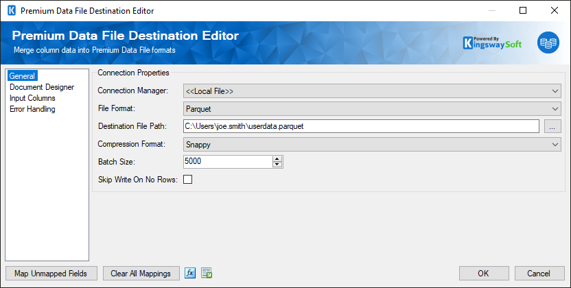 Premium Data File Destination Editor